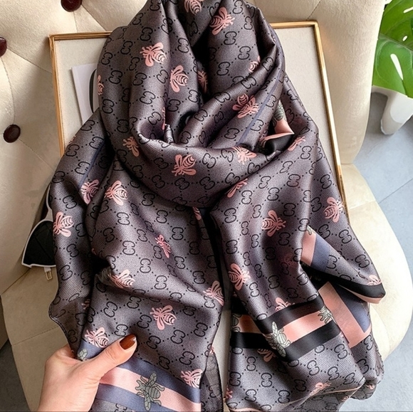 Accessories - Miss Leila - Gray Long Silky Scarf